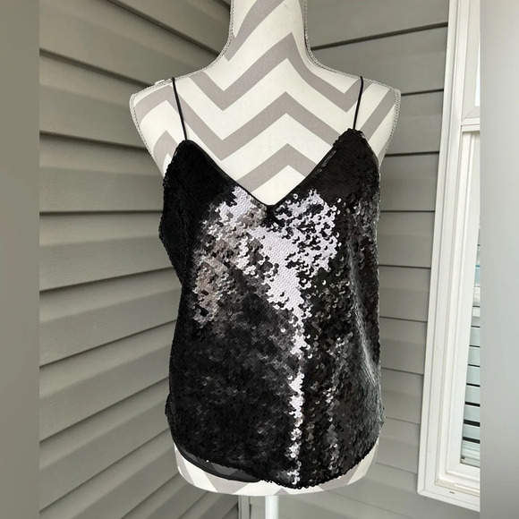 Express Cropped Sequin Cami Sz S - Picture 3 of 9